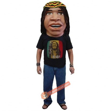 Rasta Man Mascot Costume, Rasta Man Mascot 